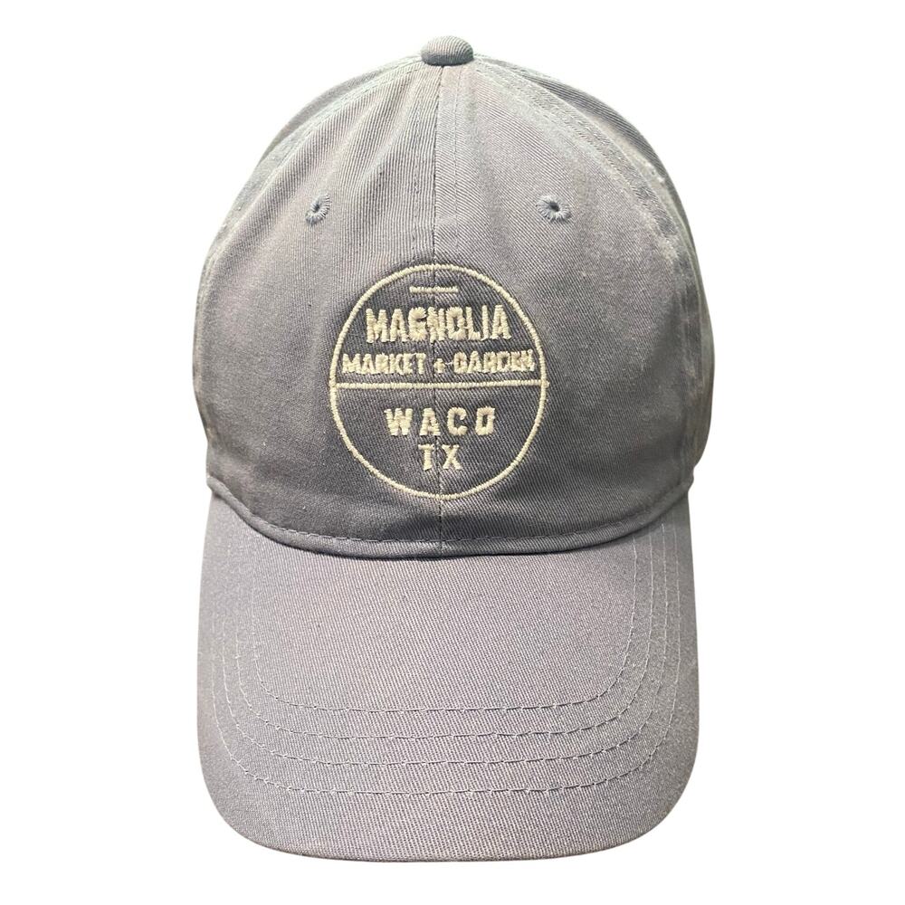 Magnolia Market & Garden Waco TX Gray Embroidered Dad Hat Joanna Gaines Adjusts